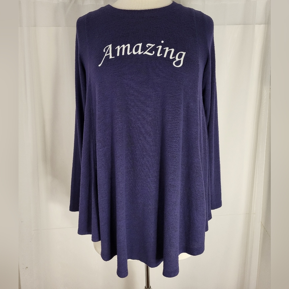 ANYBODY By QVC Long Sleeve Swing Top Shirt XS
